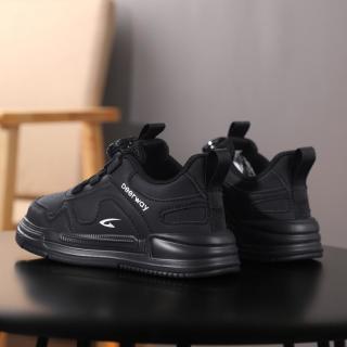 德尔惠 儿童鞋男童女童鞋子新款秋冬皮面防水儿童板鞋轻便软底运动休闲鞋