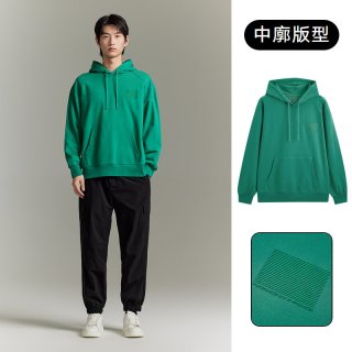 GXG 男装 春秋热卖双色休闲简约立体印花时尚宽松连帽卫衣男