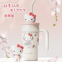Hello Kitty 三丽鸥正版女生kitty大容量保温冰霸杯公仔吸管保温杯