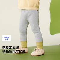 迷你巴拉 亲肤高弹 女童儿童撞色拼接磨毛柔软修身打底裤秋