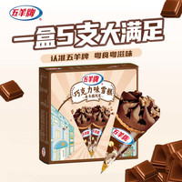 五羊牌 巧克力口味脆皮甜筒冰淇淋家庭装 雪糕冷饮冰激凌73g*5支装
