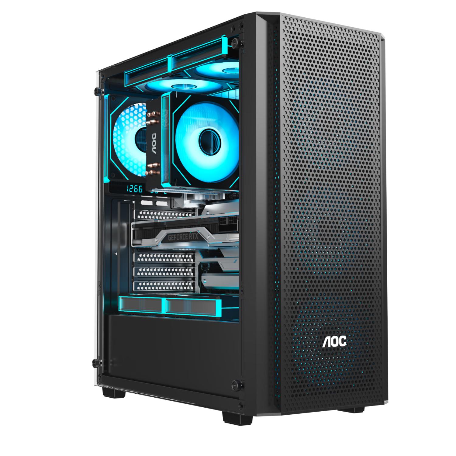 AOC CG261B机箱+500W电源套装 黑色 台式电脑主机箱
