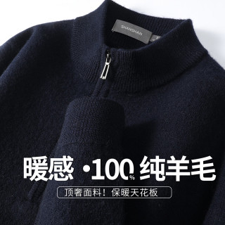 杉杉 秋冬季舒适保暖加厚打底衫男士羊毛衫