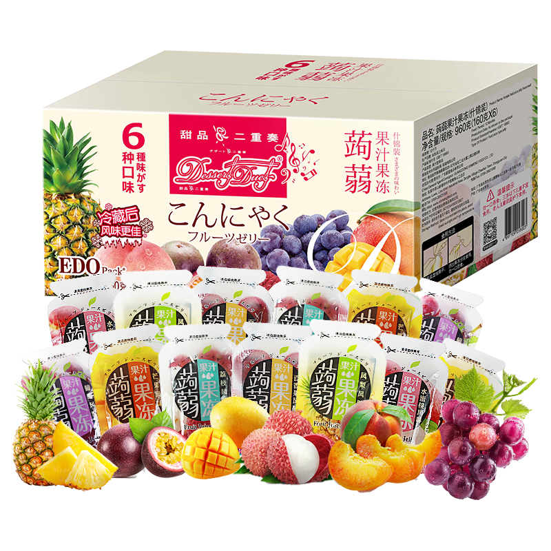 EDO Pack 蒟蒻果汁果冻 0脂肪 960g/盒