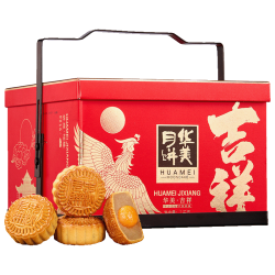 华美 祝福心意 广式月饼 12饼5味 1kg