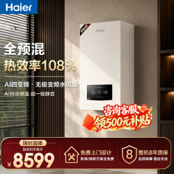 海尔 全预混天然气壁挂炉超一级能效  无极变频水伺服恒温热水器 25KW顶配全预混/水伺服恒温JN7mix
