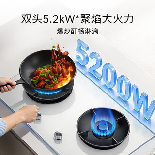 博世 JZT-PDW523VBMP 5.2kW大火力 天然气 天鹅白 燃气灶