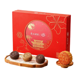 广州酒家 双黄双味揽月月饼礼盒 KitKat联名 720g