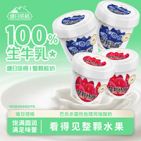 塘日塔格 大果粒整颗草莓整颗水果酸奶混合2种口味(共6杯)