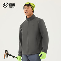 探拓 软壳衣男立领夹克外套秋季户外登山服防风保暖 茶棕色 S
