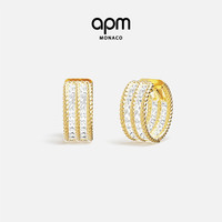 APM Monaco 金黄色Cordage圈形扭纹耳环