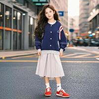 笛莎 女童25春秋中大童春秋装儿童休闲运动外套