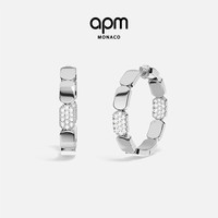 APM Monaco 白色Pavage圈形耳环