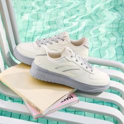 安踏 轻程V2 | 女板鞋厚底增高小白鞋夏季软底时尚简约百搭板鞋