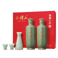 88VIP：会稽山 绍兴黄酒 典雅十年青瓷双瓶500mlx2+酒具礼盒赠周氏888型蟹卡