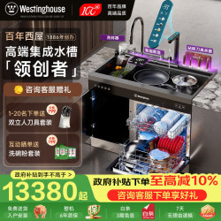 西屋电气 西屋集成水槽洗碗机超声波果蔬清洗家用双层上下分层洗厨余粉碎14套洗碗机净热一体机