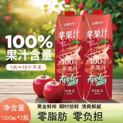 京典光年 100%鲜榨苹果汁 苹果汁饮料 果汁饮料 0添加剂 1L