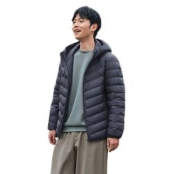 坦博尔 轻薄羽绒服男士短款夜影蓝