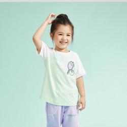 斯凯奇 女幼童|夏季女童短袖衫针织短袖T恤衫潮流简约