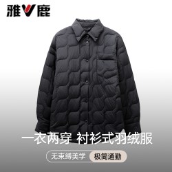 雅鹿 1972 雅鹿1972衬衫式轻薄羽绒服女士2026冬季新款短款保暖轻便洋气外套