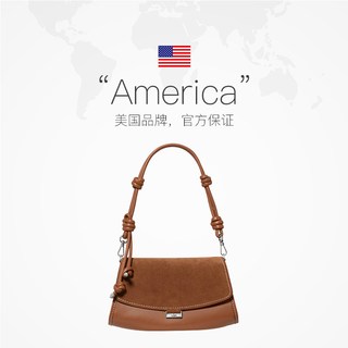 Kate Spade 复古拼接牛皮绒面腋下包 棕色 KP040203
