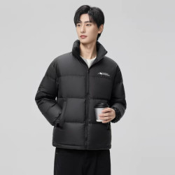 雪中飞 男女立领短款保暖羽绒服