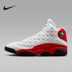NIKE 男鞋Air Jordan 13 AJ13白红中帮实战篮球鞋414571-102