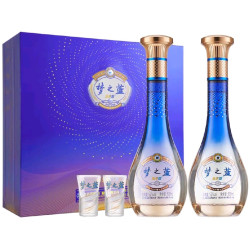 洋河 梦之蓝 乐享版 52度 浓香型白酒 500ml*2瓶 礼盒