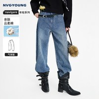 NVG·YOUNG navigare小帆船时尚休闲蓝色牛仔裤女长裤子