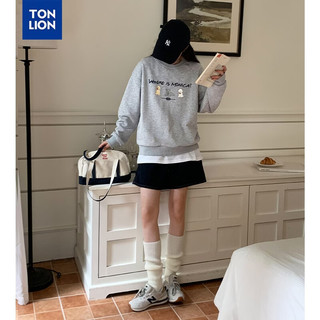 唐狮 女式卫衣 浅麻灰 S