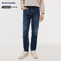 NVG·YOUNG NAVIGARE小帆蓝色水洗牛仔裤休闲直筒裤男士长裤