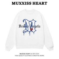 MUXXISS HEART 麦克斯桃心 蓝荧M圆领白色 2XL 男士卫衣