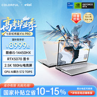 七彩虹 将星X16 Pro i5-14450HX RTX5070 180Hz 16GB+512GB 游戏本