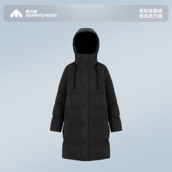 美力城 【中长泡芙】连帽鹅绒羽绒服