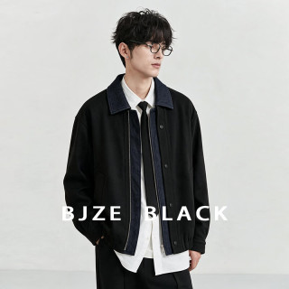 伯爵卓尔 B632132 巴恩风拼色夹克 墨隐黑 M(170)