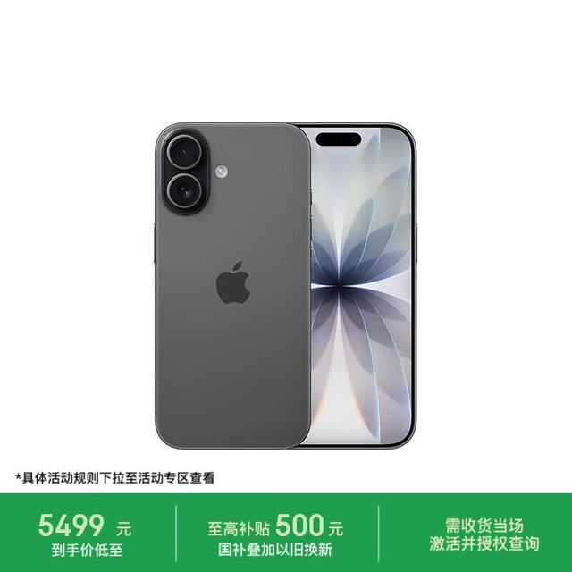 Apple iPhone 17 5G手机 8GB+256GB 黑色