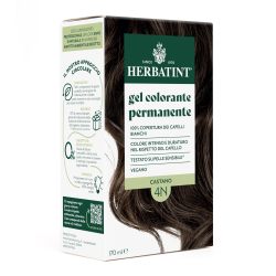 HERBATINT 永久染发剂 4N 棕色 - 170ml | 不含氨,100% 覆盖白发 | 适用于敏感肌肤,含 8 种天然有机提取物