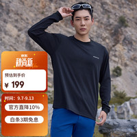 mont·bell 长袖t恤男户外春夏速干透气轻便纯色简约百搭上衣 1114688 BK黑色
