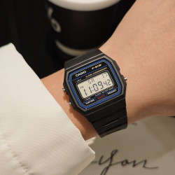 CASIO 手表 男女网红小方块复古考试手表 情侣手表F-91W-1