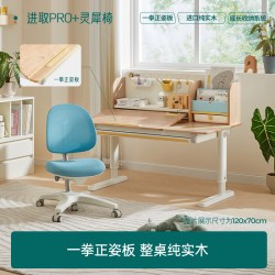 2平米 学习桌实木儿童书桌写字桌椅套装小学生家用可升降进取