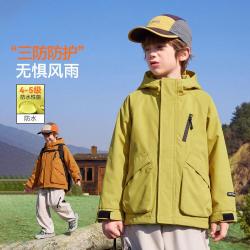 ASK junior 儿童外套秋男童小童户外露营跑步运动服青少年梭织软壳服