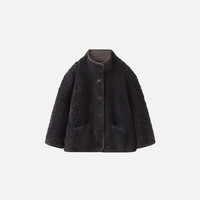 移动端：播 26春新品100%羊毛立领短外套女宽松上衣BDT6WD2447