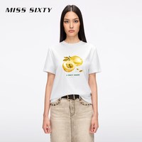 移动端：MISS SIXTY 2026夏季T恤女重工钉珠撞色水果印花短袖圆领上衣时尚