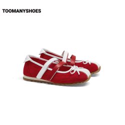 TOOMANYSHOES 复古薄底拼色 女士玛丽珍鞋