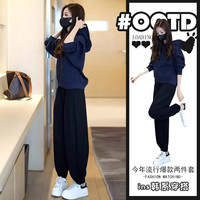2024春秋穿搭一整套时尚高级感网红炸街小个子连帽卫衣两件套装女