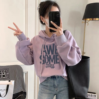 连帽卫衣女秋冬季2025新款百搭大码外套洋气减龄宽松休闲加绒上衣