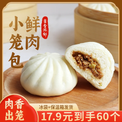60个鲜肉小笼包面宗酱肉小早饭面食速冻半成品早餐小笼包子健康