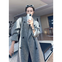 美洋 MEIYANG 威廉驼绒大衣 质感取胜！排扣中长款双面呢气质秋冬
