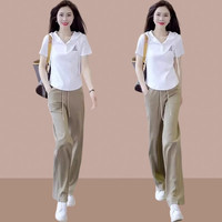 小个子穿搭一整套夏季套装两件套2025年新款爆款休闲时尚短袖长裤