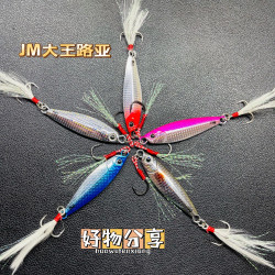 JM大王路亚 仿真鱼鳞截口铁板远投饵翘嘴专用淡水海水鳜鱼海鲈饵